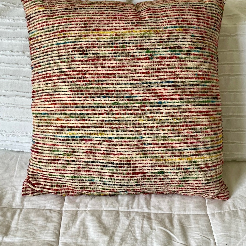 Multicolor Striped Throw Pillow